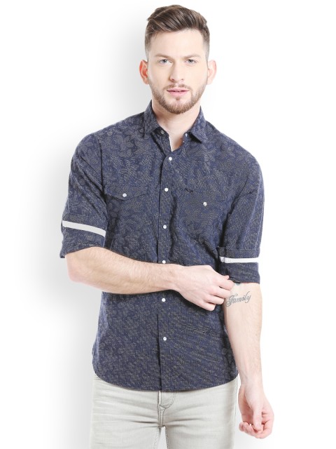 

Killer Men Blue Slim Fit Printed Casual Shirt