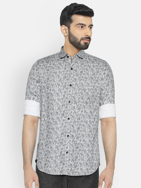 

Killer Men Black & White Slim Fit Printed Casual Shirt