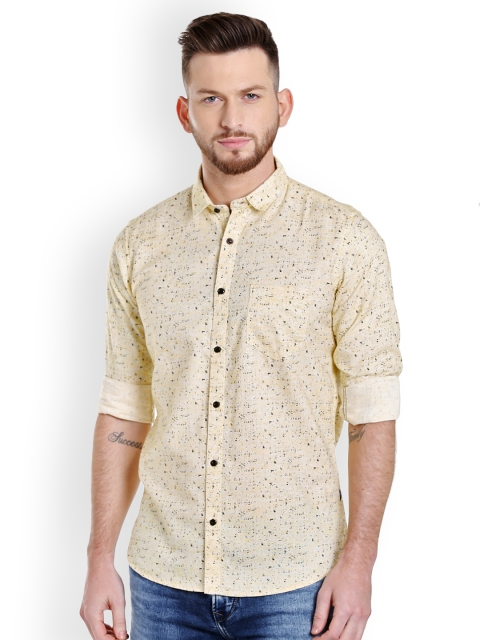 

Killer Men Yellow Slim Fit Printed Casual Shirt