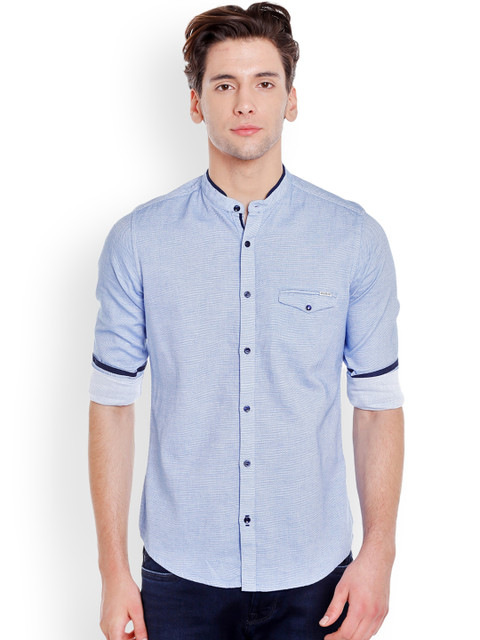 

Killer Men Blue Slim Fit Solid Casual Shirt