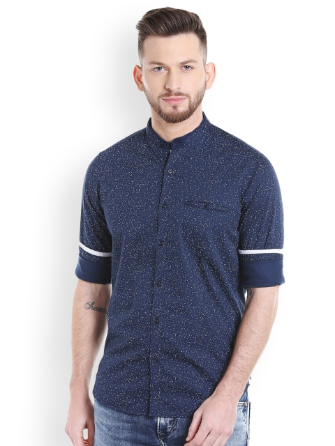 

Killer Men Blue & Navy Blue Slim Fit Solid Casual Shirt