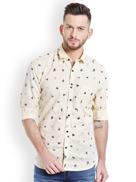 

Killer Men Yellow Slim Fit Printed Casual Shirt
