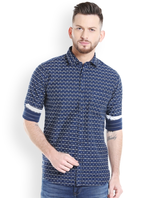 

Killer Men Blue & Blue Slim Fit Printed Casual Shirt