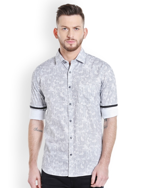 

Killer Men Grey & White Slim Fit Printed Casual Shirt