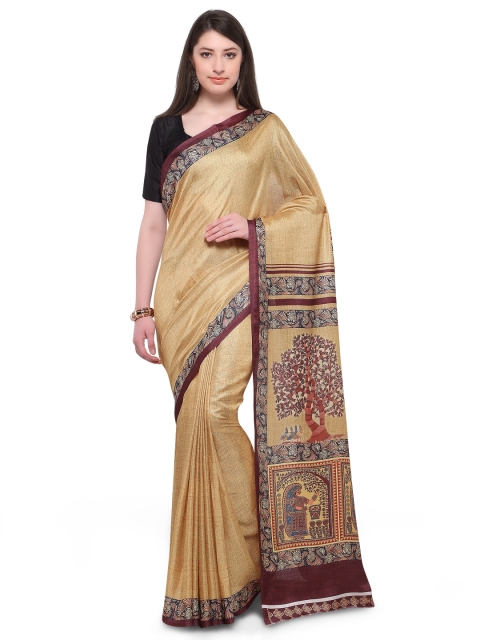 

Ligalz Beige Printed Silk Cotton Saree