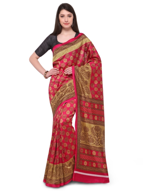 

Ligalz Magenta Printed Silk Cotton Saree