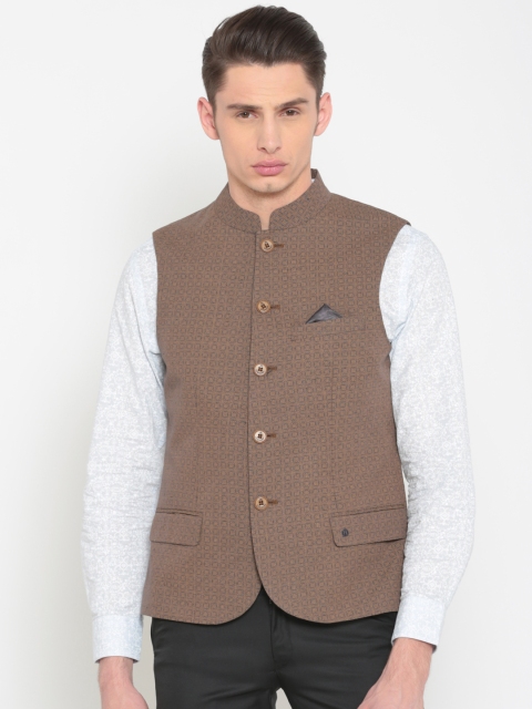 

Lombard Brown Slim Fit Nehru Jacket