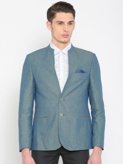 

Lombard Men Blue Dual-Toned Slim Single-Breasted Casual Blazer