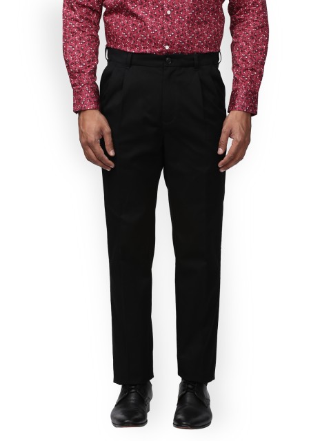 

ColorPlus Men Black Slim Fit Solid Regular Trousers