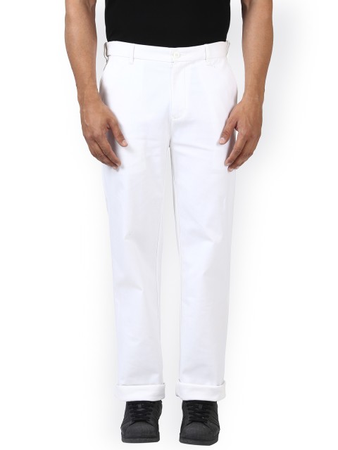 

ColorPlus Men White Slim Fit Solid Regular Trousers