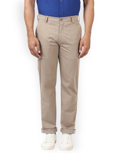 

ColorPlus Men Beige Regular Fit Solid Regular Trousers