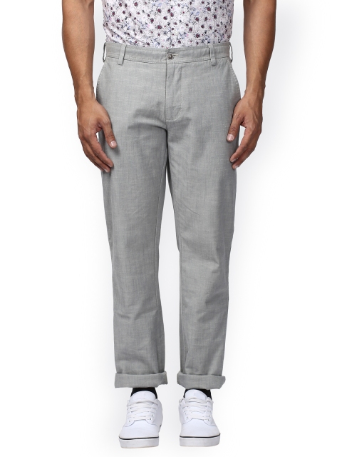 

ColorPlus Men Grey Regular Fit Solid Regular Trousers