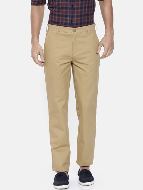 

ColorPlus Men Khaki Tailored Regular Fit Solid Chinos