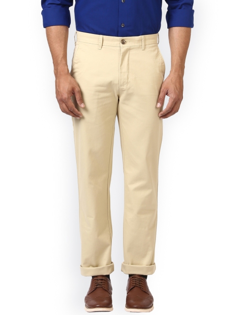 

ColorPlus Men Beige Regular Fit Solid Regular Trousers