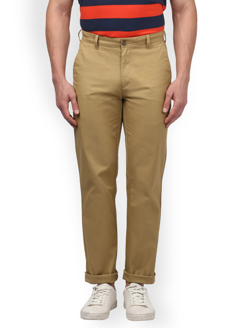 

ColorPlus Men Beige Regular Fit Solid Regular Trousers
