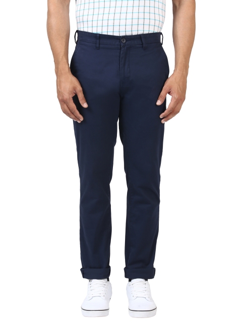 

ColorPlus Men Navy Blue Regular Fit Solid Chinos