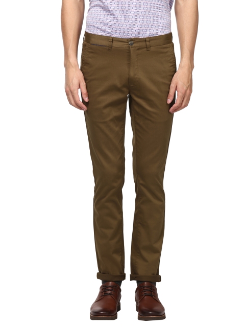 

ColorPlus Men Brown Contemporary Fit Solid Regular Trousers