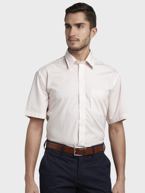 

ColorPlus Men Pink Regular Fit Printed Formal Shirt