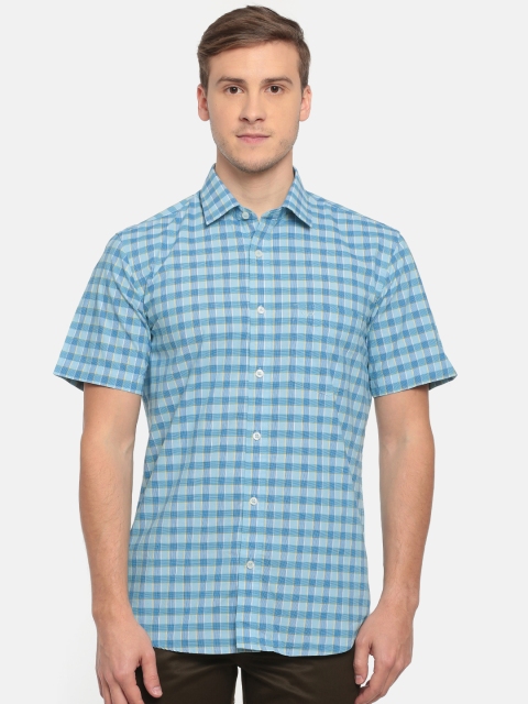 

ColorPlus Men Blue Classic Regular Fit Checked Casual Shirt