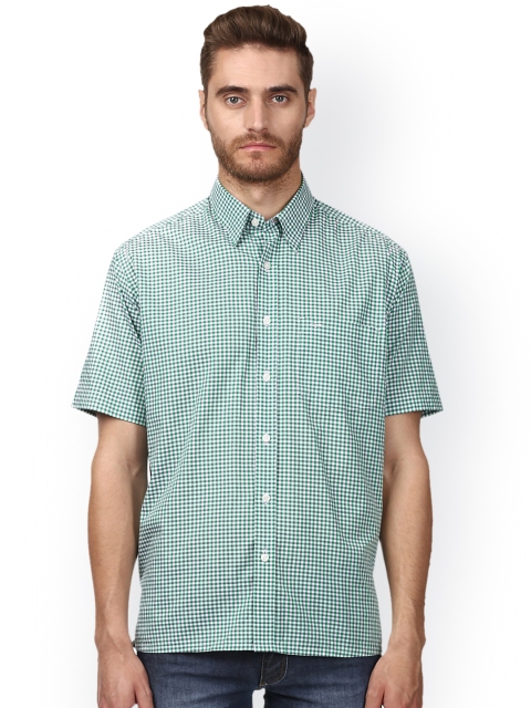 

ColorPlus Men Green Regular Fit Checked Casual Shirt
