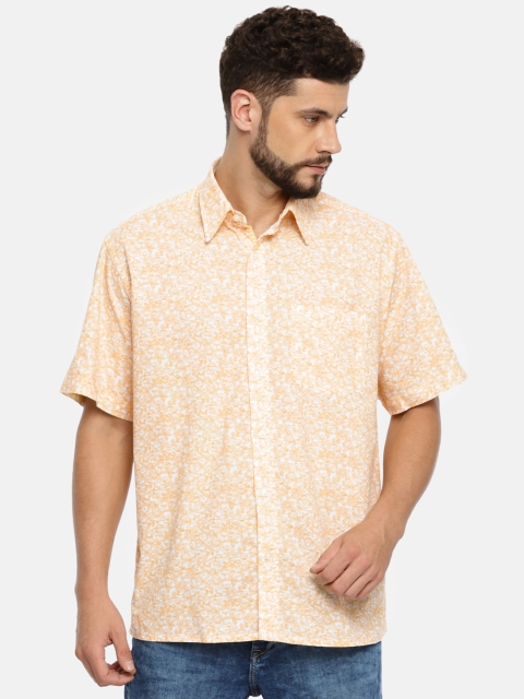 

ColorPlus Men Yellow & White Classic Regular Fit Printed Casual Shirt