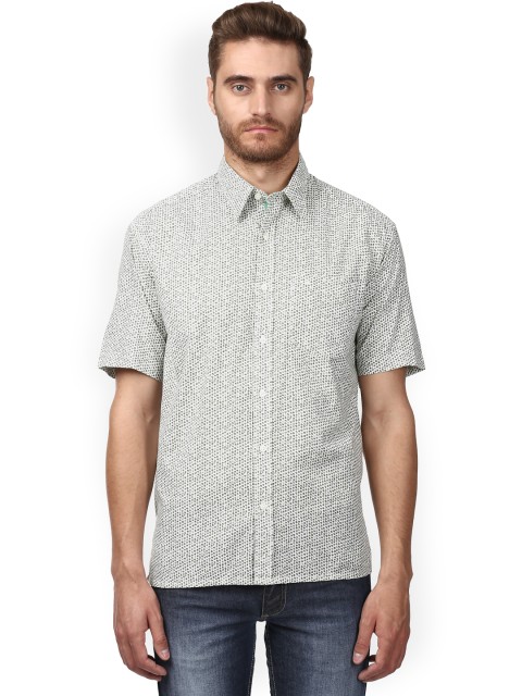

ColorPlus Men Green Regular Fit Printed Casual Shirt