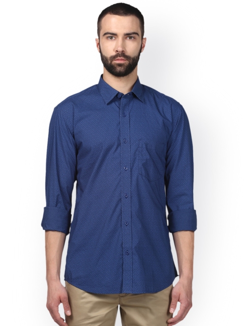 

ColorPlus Men Blue Regular Fit Solid Casual Shirt