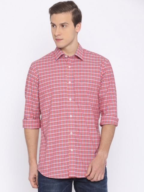 

ColorPlus Men Pink Tailored Fit Checked Casual Shirt