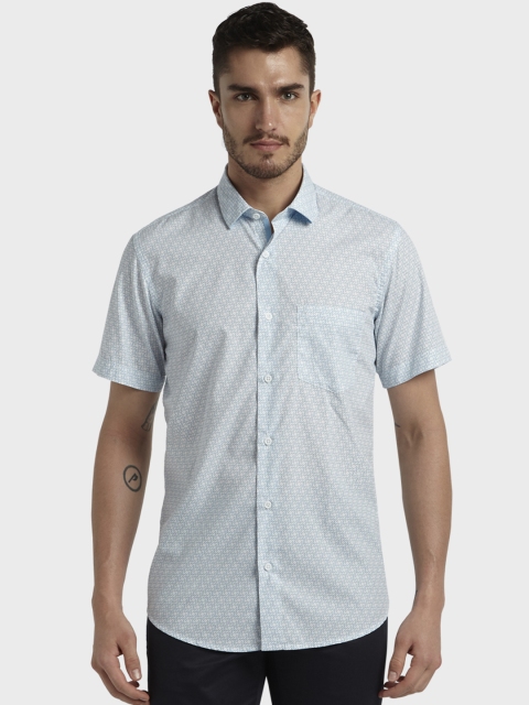 

ColorPlus Men Green & White Regular Fit Printed Casual Shirt