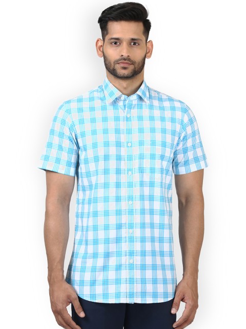 

ColorPlus Men Blue Regular Fit Checked Casual Shirt