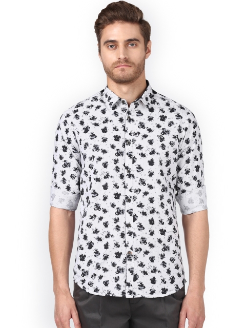 

ColorPlus Men Grey Regular Fit Printed Casual Shirt