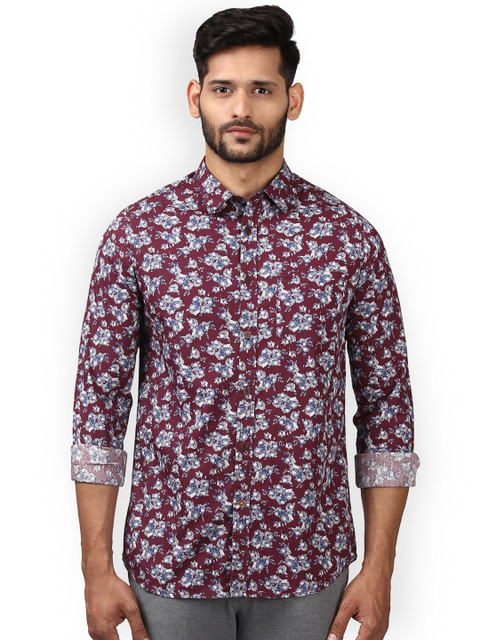 

ColorPlus Men Maroon Regular Fit Solid Casual Shirt