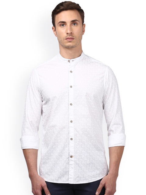 

ColorPlus Men White Regular Fit Printed Casual Shirt
