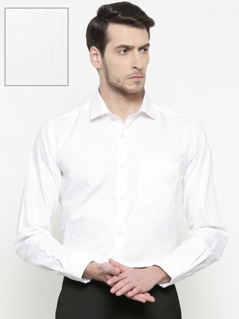 

Park Avenue Men White Regular Fit Self Design Formal Shirt