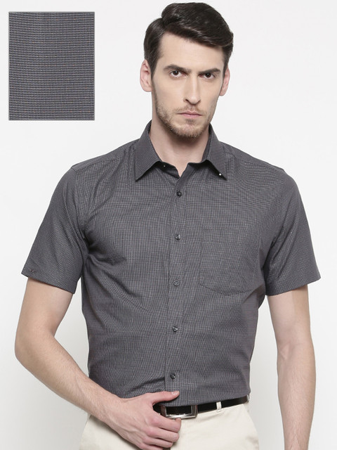 

Park Avenue Men Grey Regular Fit Self Design Formal Shirt