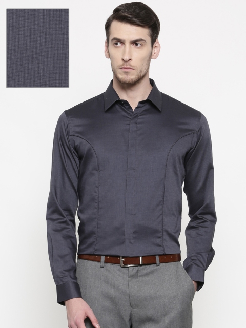 

Park Avenue Men Charcoal Grey Slim Fit Self Design Partywear Shirt