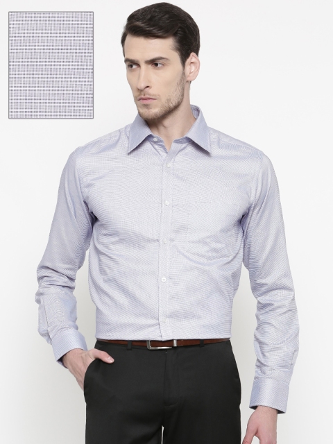 

Park Avenue Men Blue & White Slim Fit Self Design Formal Shirt