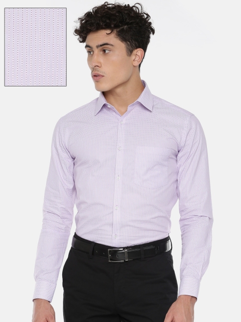 

Park Avenue Men Lavender Slim Fit Striped Formal Shirt