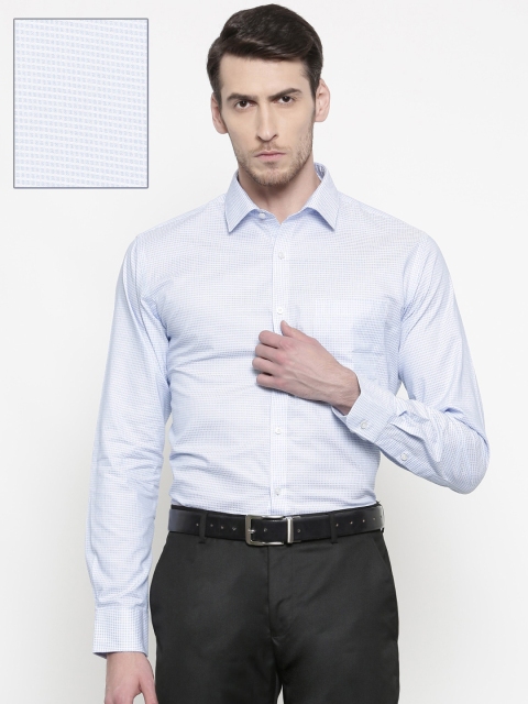

Park Avenue Men Blue & White Slim Fit Self Design Formal Shirt