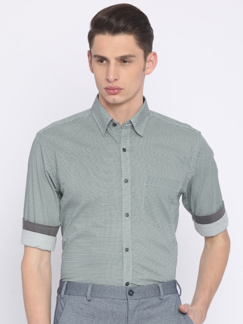 

Park Avenue Men Green Slim Fit Printed Smart Casual Shirt