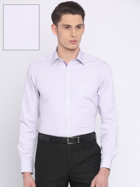 

Raymond Men Off-White & Lavender Slim Fit Self-Design Formal Shirt