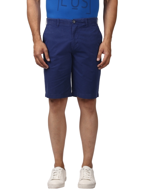 

ColorPlus Men Blue Solid Regular Fit Regular Shorts