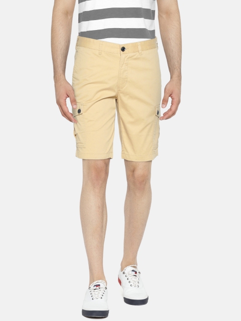 

Park Avenue Men Beige Solid Slim Fit Cargo Shorts