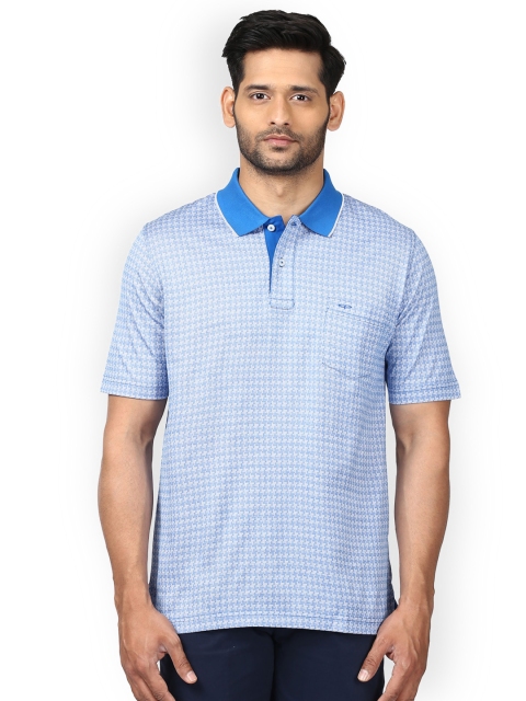 

ColorPlus Men Blue Printed Polo Collar T-shirt