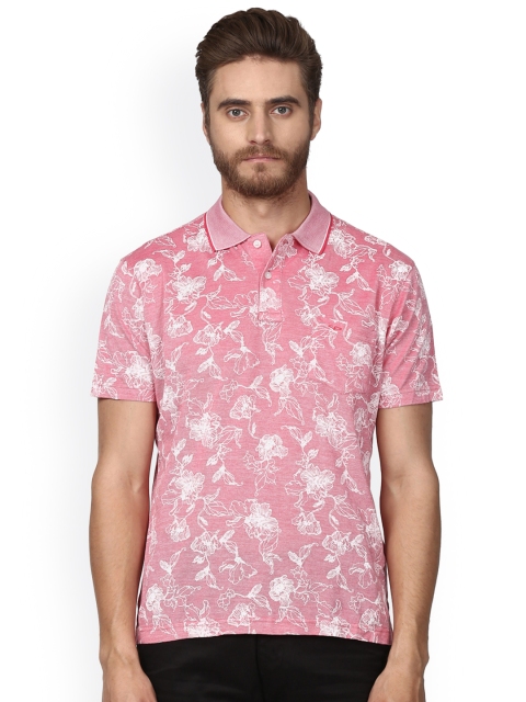 

ColorPlus Men Pink Printed Polo Collar T-shirt