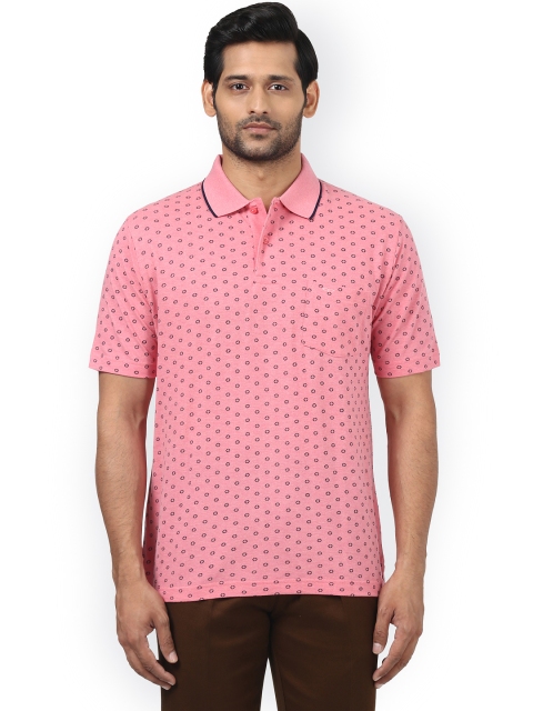 

ColorPlus Men Pink Printed Polo Collar T-shirt