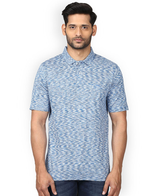 

ColorPlus Men Blue Printed Polo Collar T-shirt