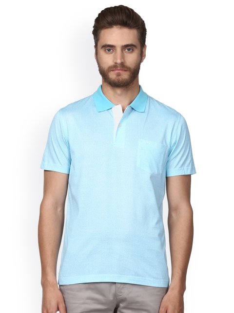 

ColorPlus Men Blue Printed Polo Collar T-shirt