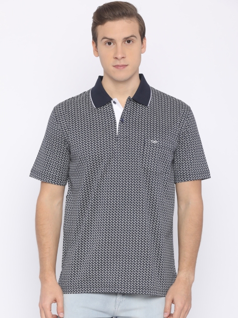 

ColorPlus Men Navy Blue Printed Polo Collar Classic Fit T-shirt