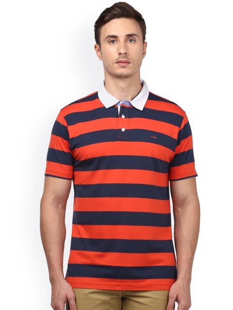 

ColorPlus Men Red Striped Polo Collar T-shirt